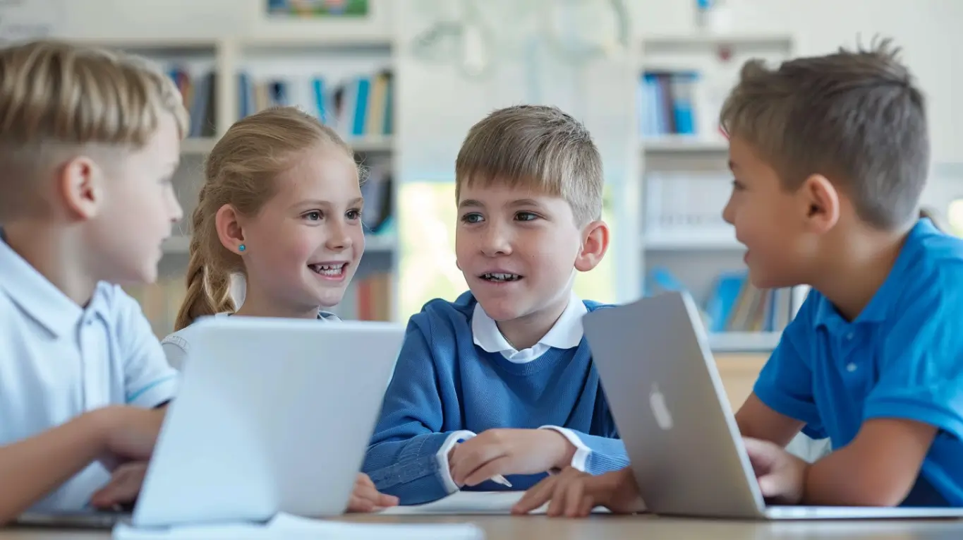 Secondary student using adaptive learning app on tablet for independent study