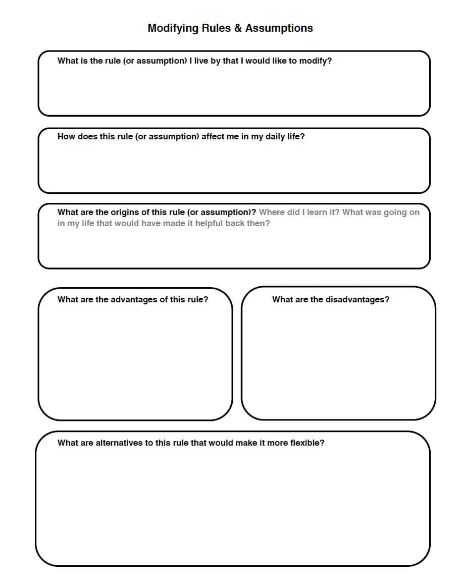 Cognitive distortions worksheet