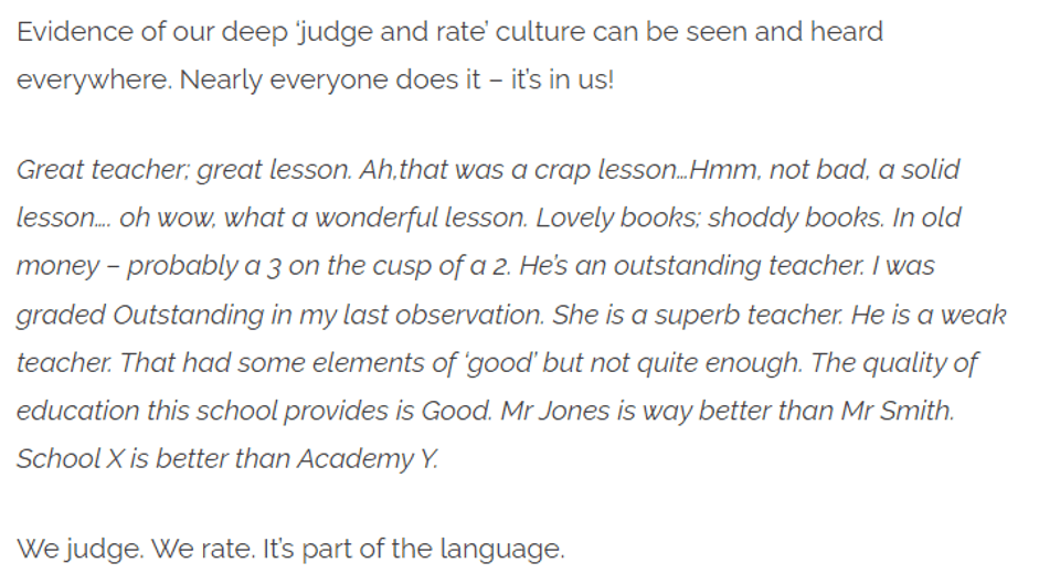 Model of Lesson observations