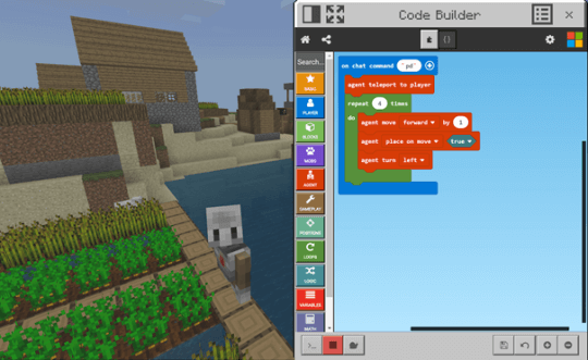 Coding with Minecraft education