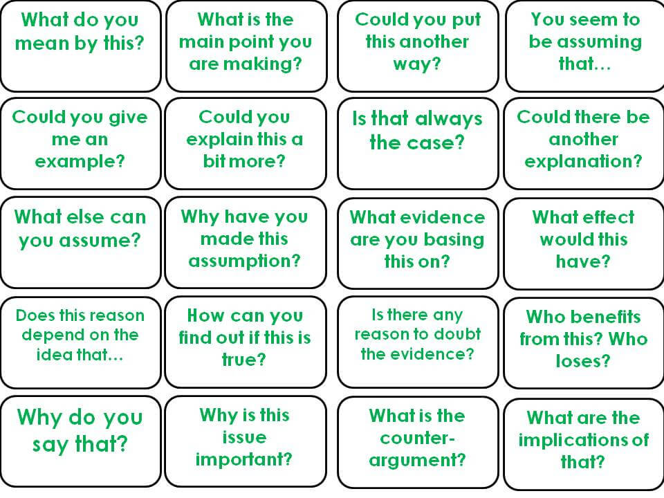 Socratic teaching question cards for classroom discussion and philosophical enquiry
