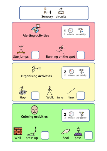 Sensory Circuit Activity Card
