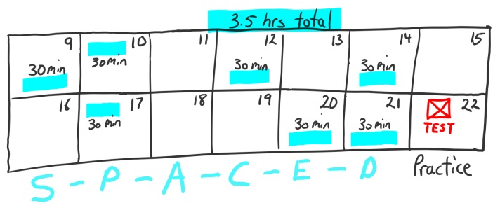Organising space practice for revision