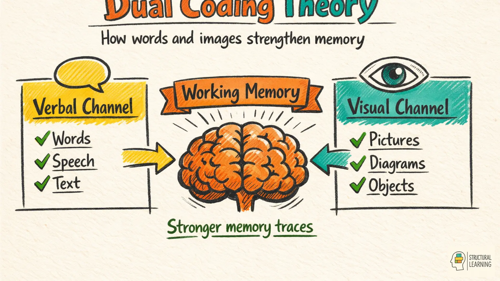 Diagram explaining Dual coding: A teacher's guide