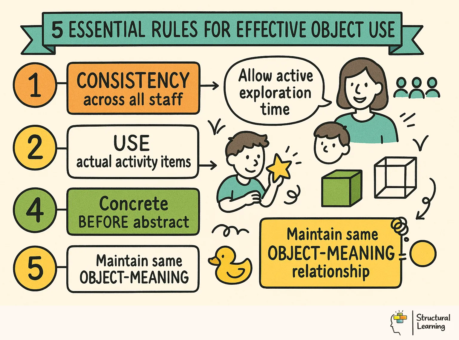 5 Essential Rules for Effective Object Use infographic for teachers