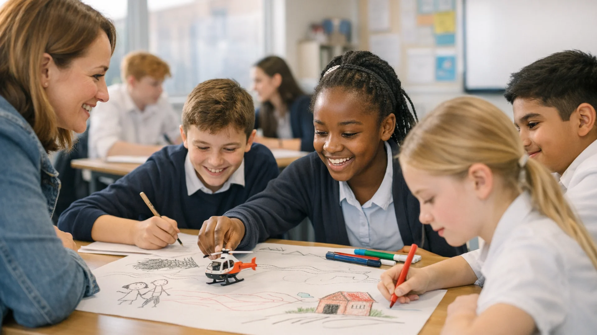 Helicopter Stories: The Complete Teacher's Guide to Storytelling and Mark-Making in Early Years - educational concept illustration