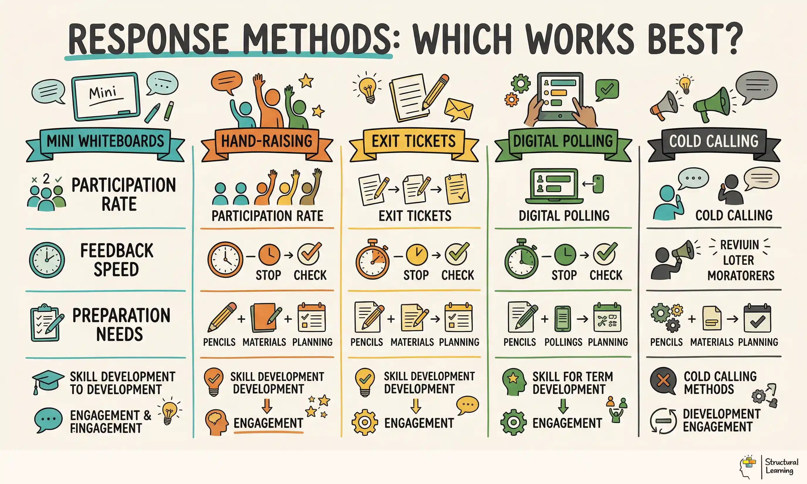 Response Methods: Which Works Best? infographic for teachers