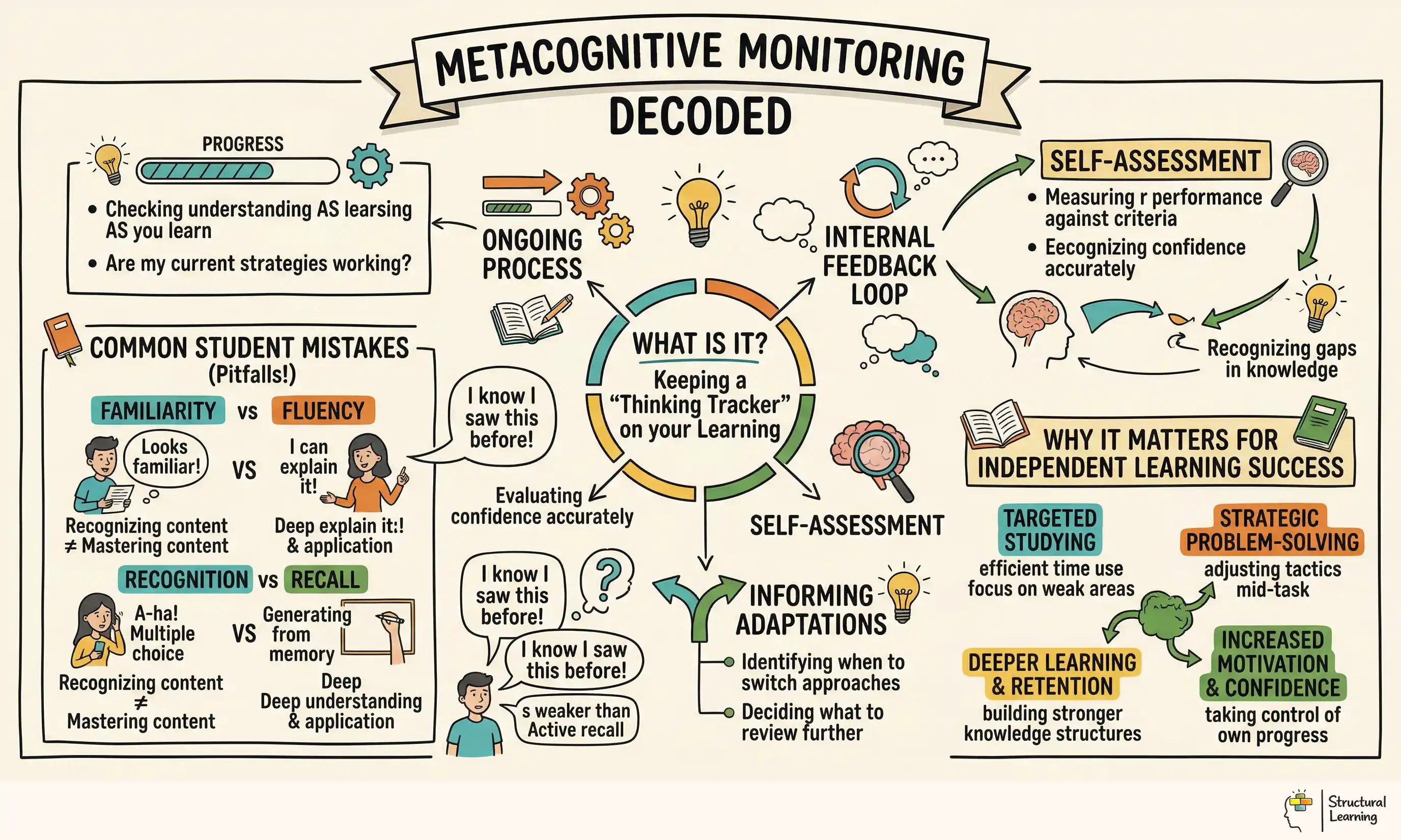 Metacognitive Monitoring Decoded infographic for teachers