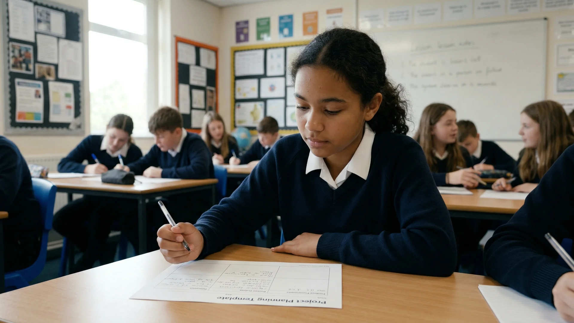 Learners using the Thinking Framework to develop metacognitive strategies in a UK classroom