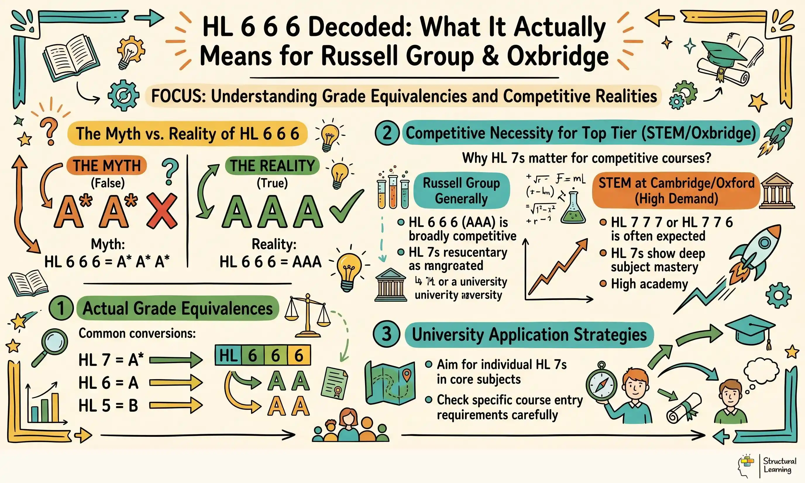 HL 6 6 6 Decoded: What It Actually Means for Russell Group & Oxbridge infographic for teachers