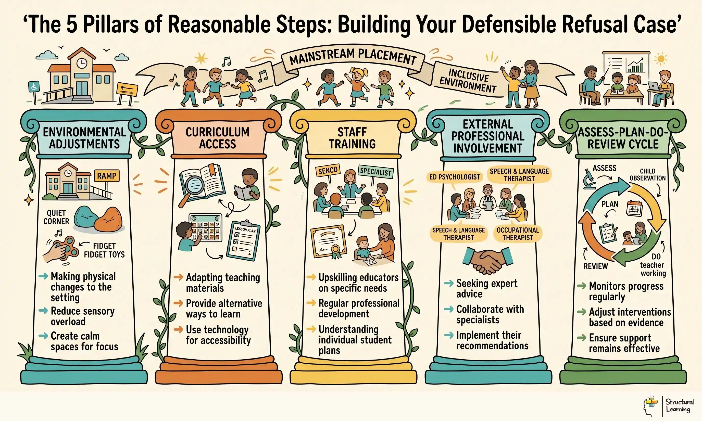 The 5 Pillars of Reasonable Steps: Building Your Defensible Refusal Case infographic for teachers