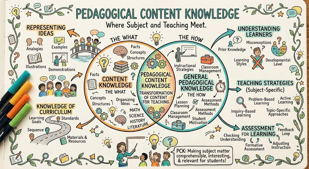 Pedagogical Content Knowledge: Why Subject Expertise Isn't Enough, visual explainer sketchnote