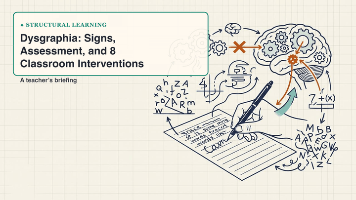 Dysgraphia: Signs, Assessment, and 8 Classroom Interventions — slide preview