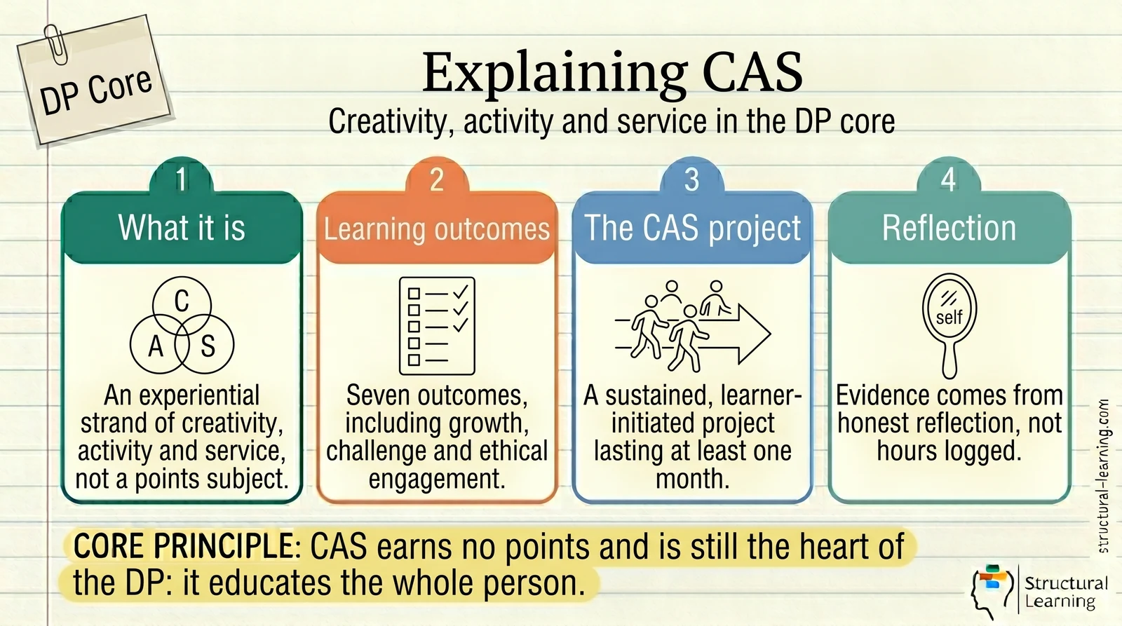 ib-cas-creativity-activity-service-diploma — visual explainer sketchnote