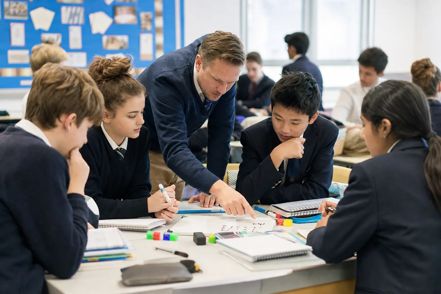 Teacher and learners practise Approaches to Learning skills through collaboration and reflection in an International Baccalaureate classroom.