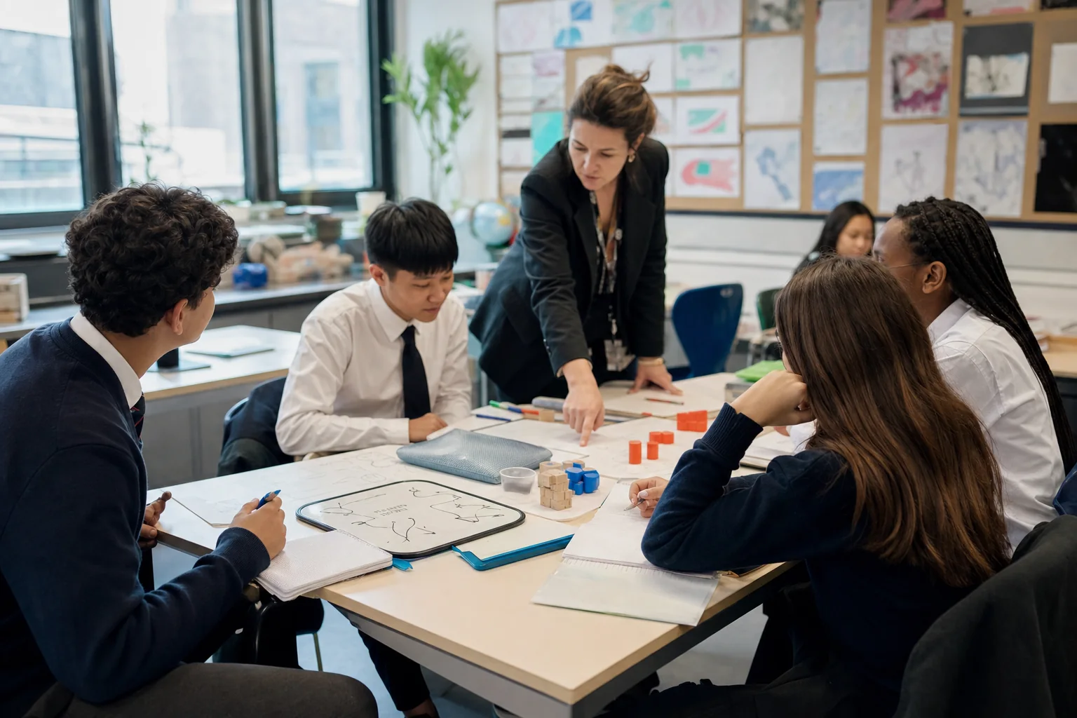 Teacher and learners practise Approaches to Learning skills through collaboration and reflection in an International Baccalaureate classroom.