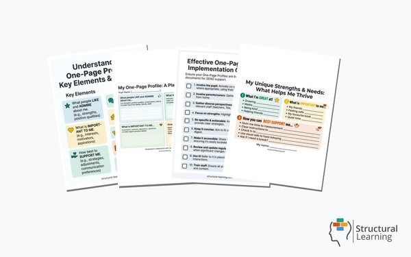 One-Page Profiles: SEND Support Toolkit, 4 resources