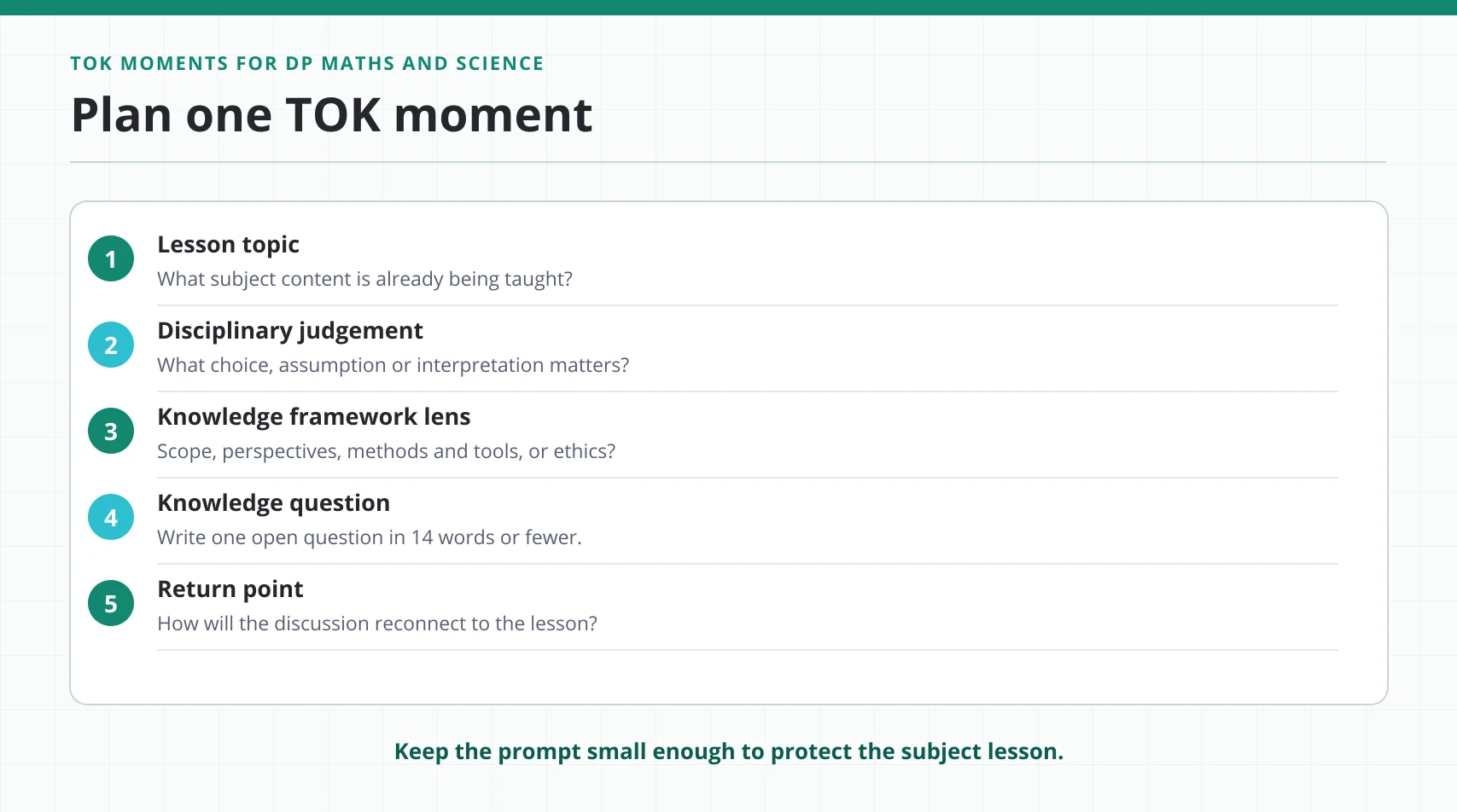 TOK Moment Planner preview