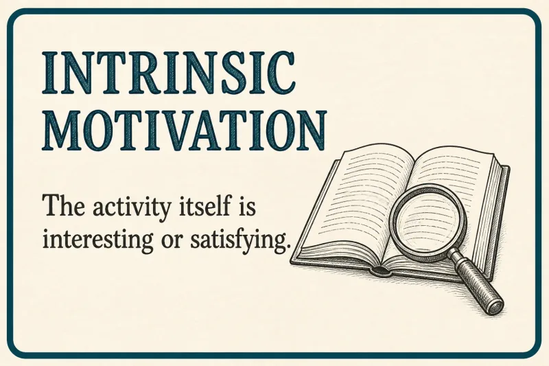 Intrinsic motivation: the activity itself is interesting or satisfying.