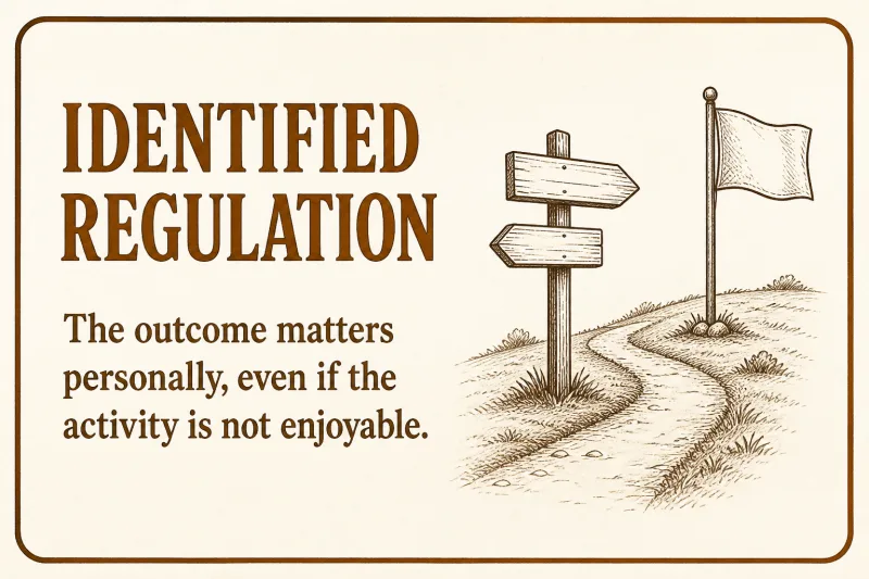 Identified regulation: the outcome matters personally, even if the activity is not enjoyable.