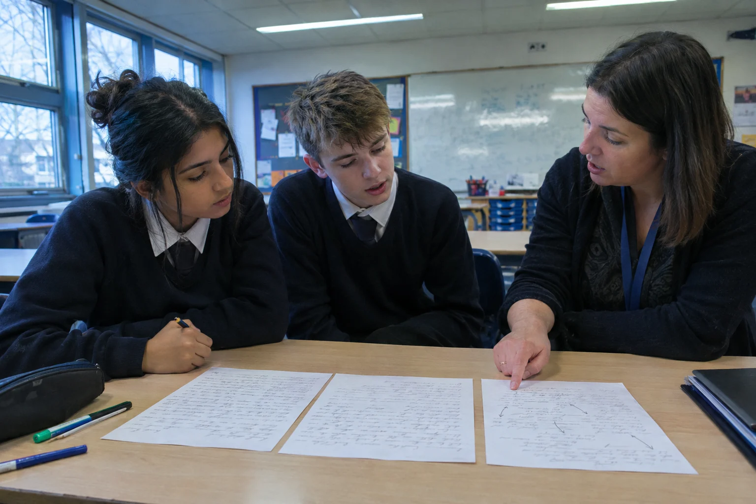 SOLO taxonomy teacher discussing progression of work