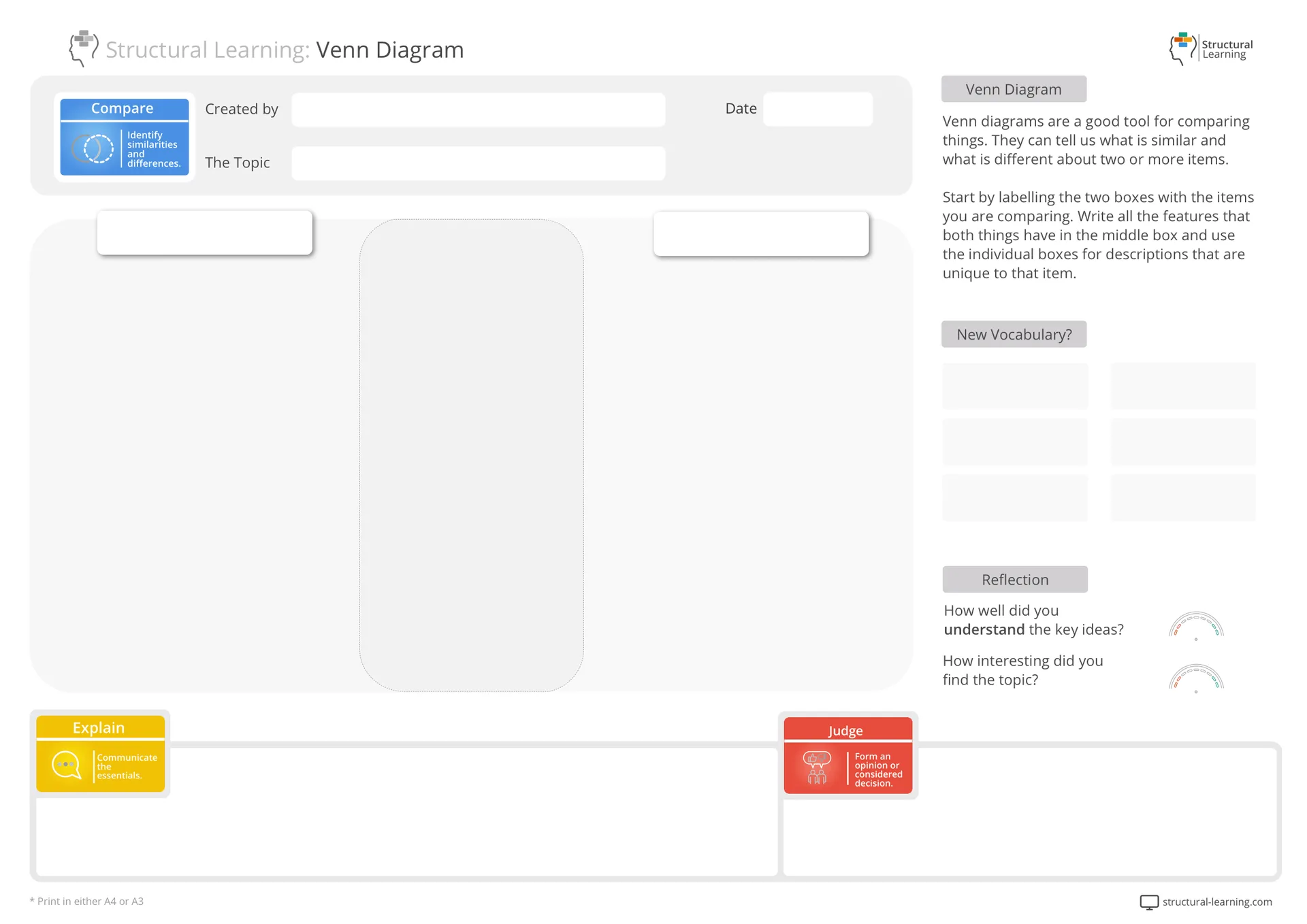 Formative assessment graphic organisers to monitor learning