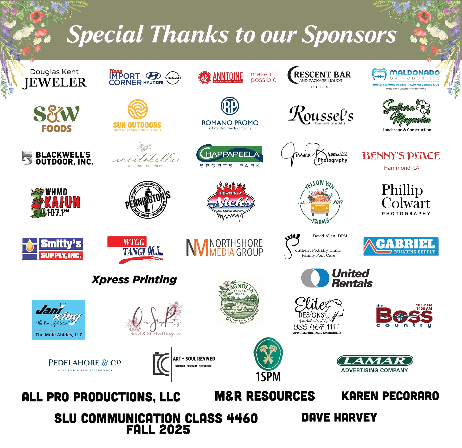 Thank you to our Sponsors!