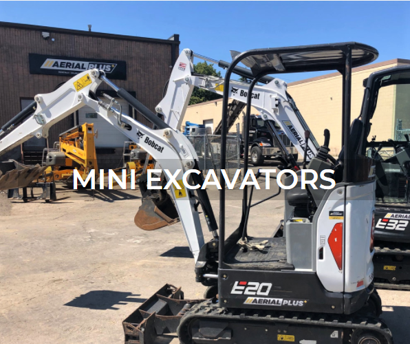 Mini excavator rentals and sales from Aerial Plus