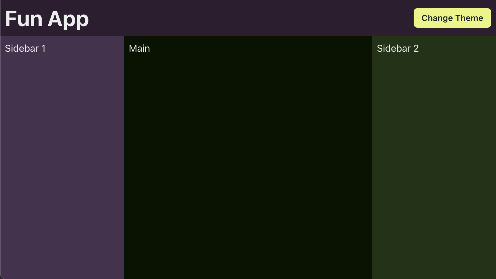 Our Grape theme with dark colors specified