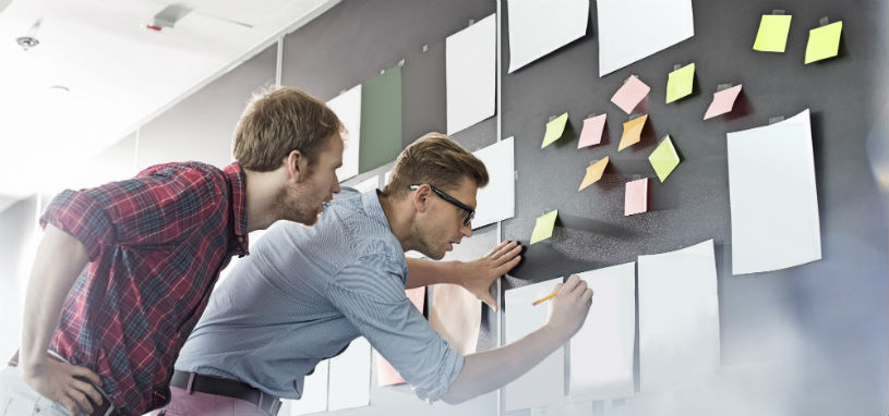 business people analysing documents