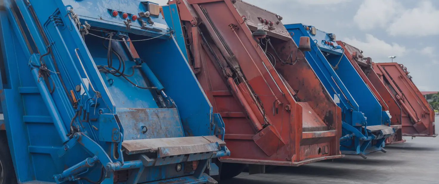 Waste garbage trucks image