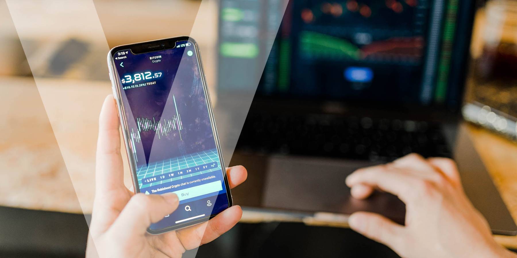 A person using an app to buy crypto currency online