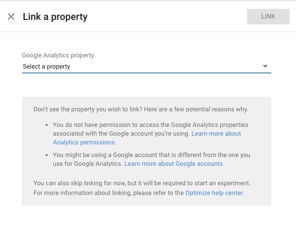 Google Optimise Link Google Analytics