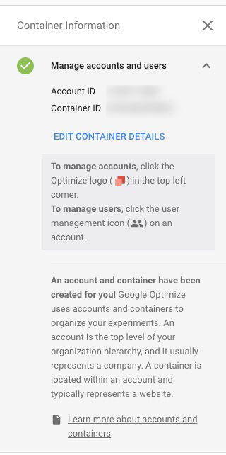 Edit Container Details