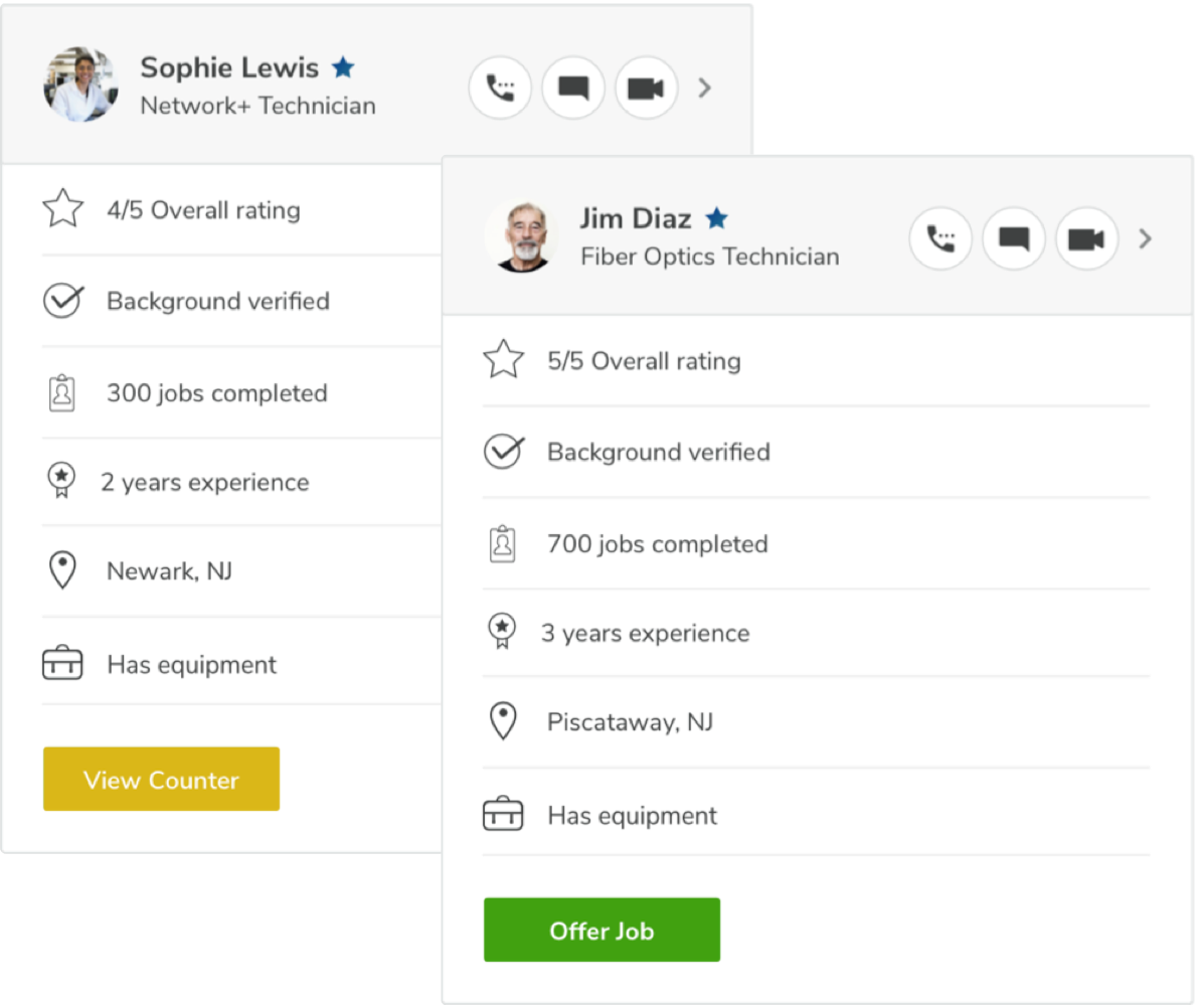 Contract jobs to over 75000+ vetted engineers