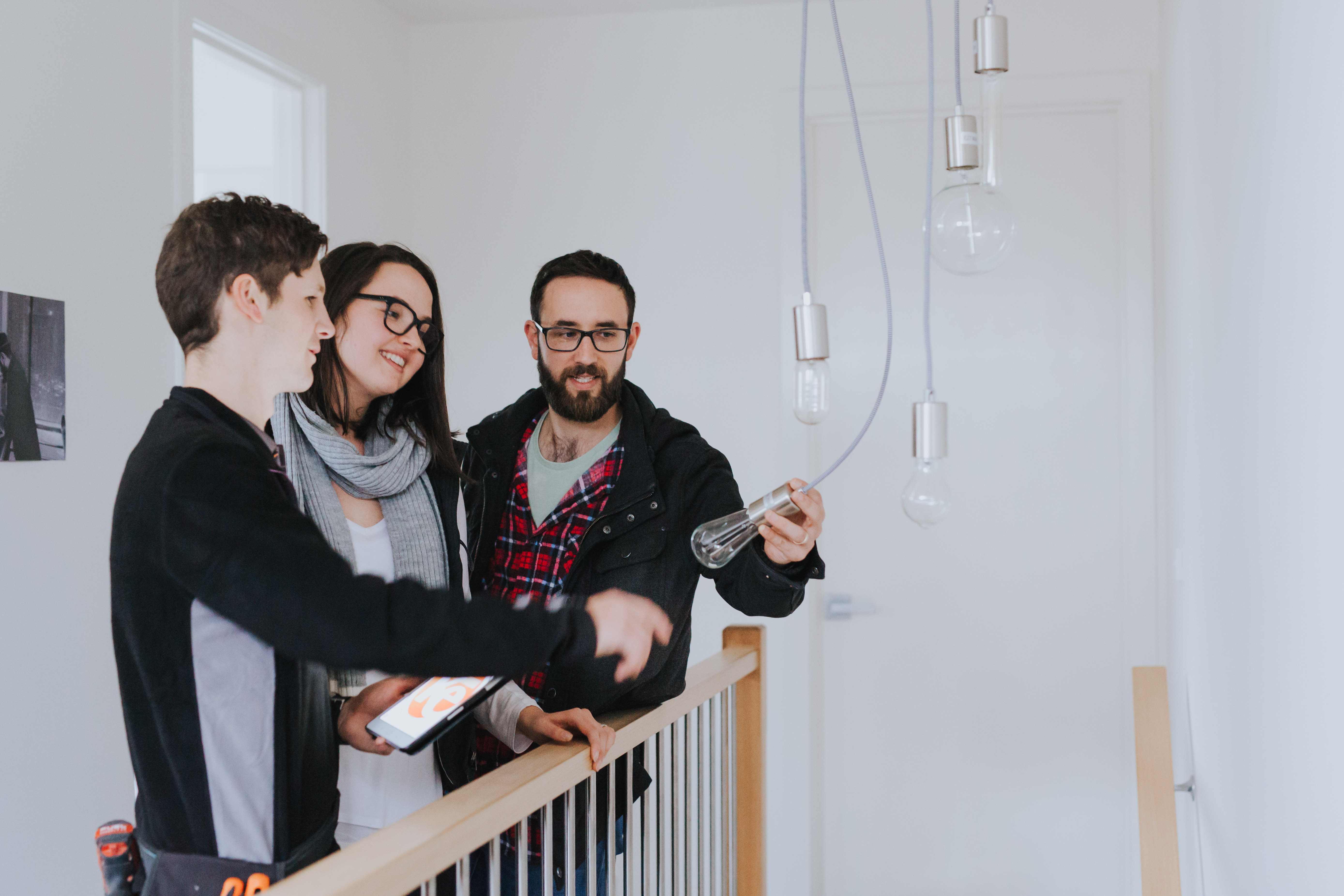 Customer asking questions and being given clear advice by Kenner Electrics electrician