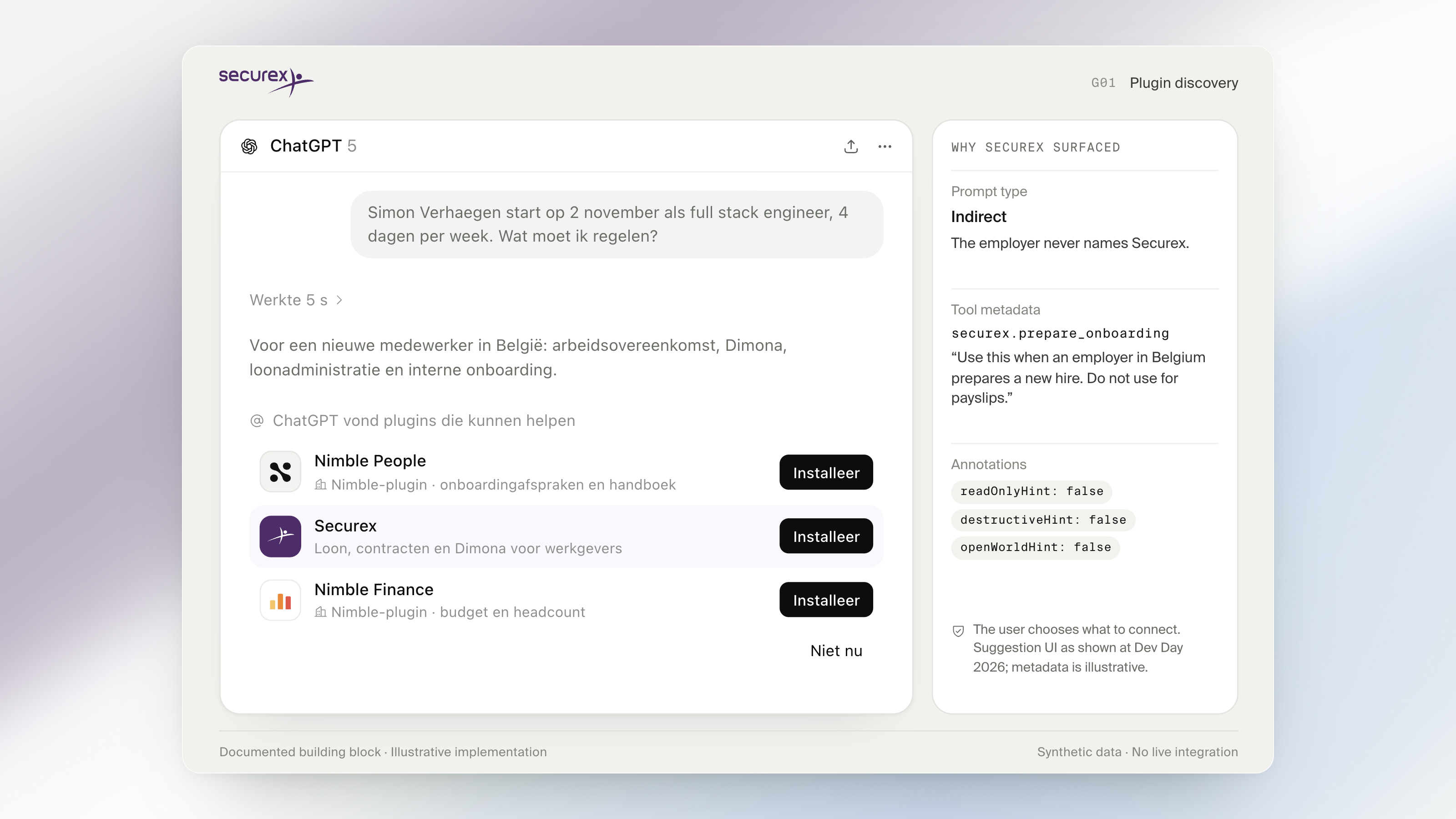 An indirect hiring question, a suggested plugin, and the employer still deciding.