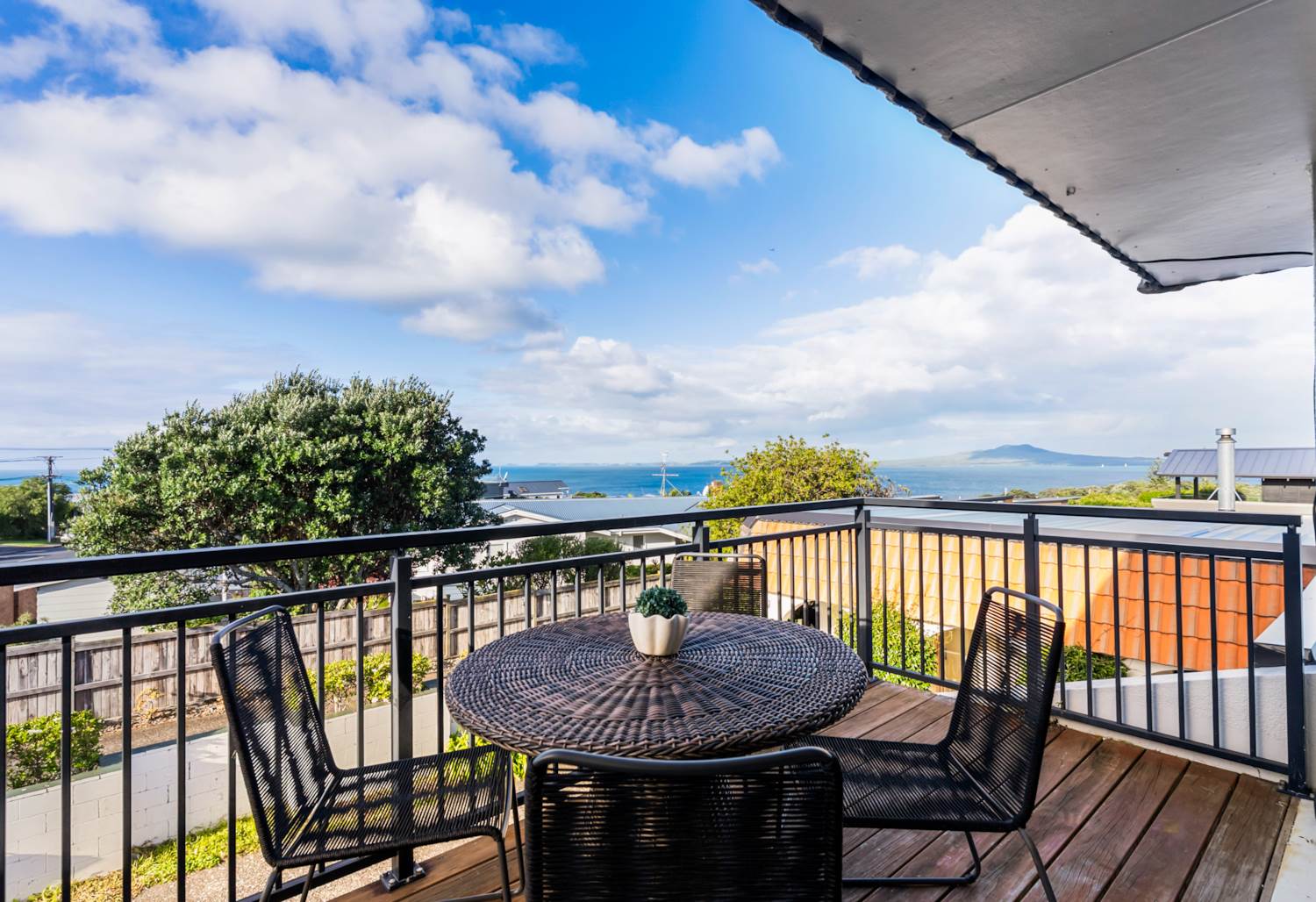 Aberdeen Road, Castor Bay - deck with Rangitoto view