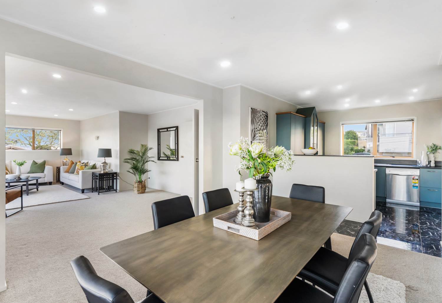 Aberdeen Road, Castor Bay - dining and open-plan layout