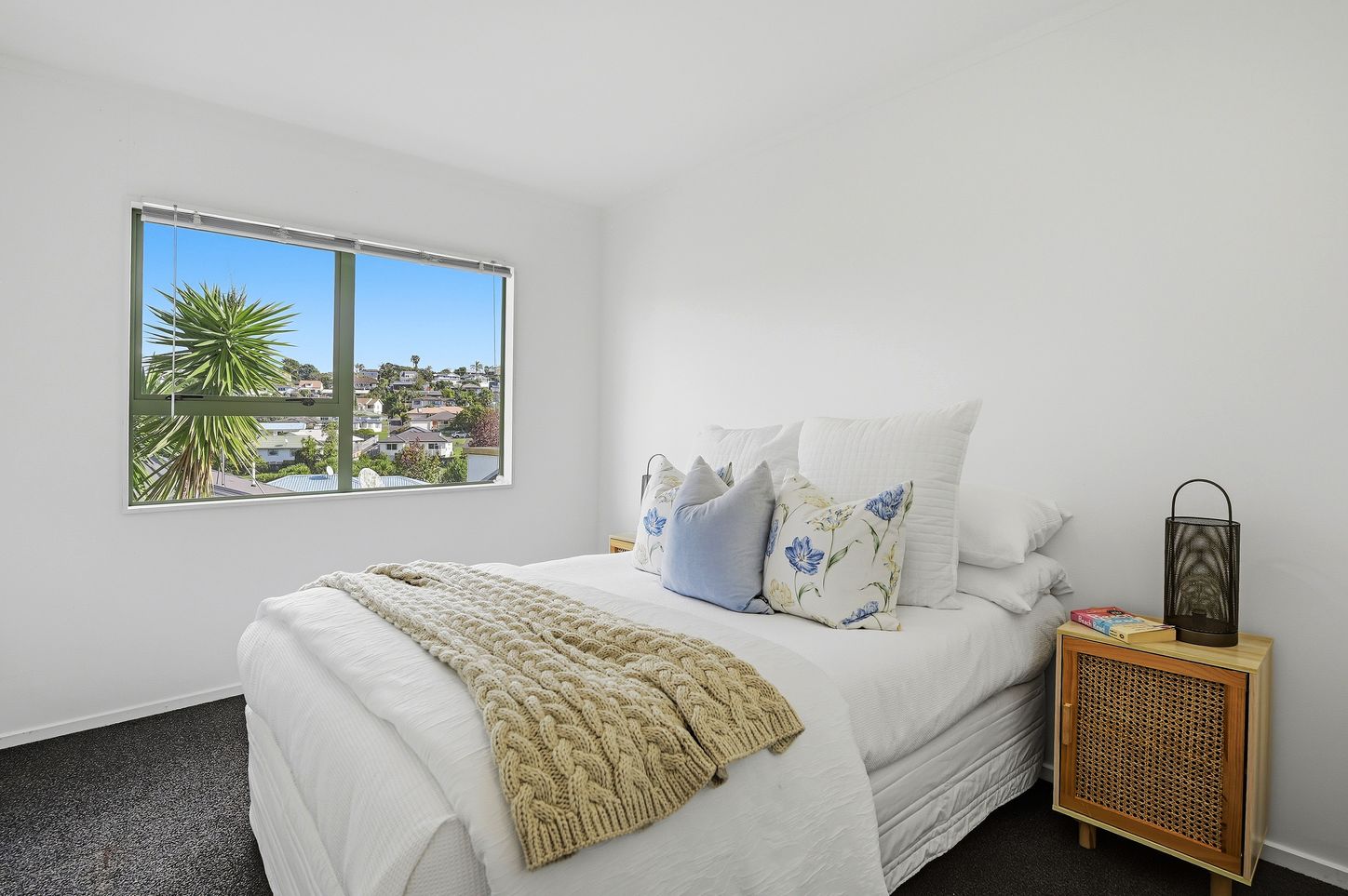 Knott Road, Stanmore Bay - bedroom with view over rooftops