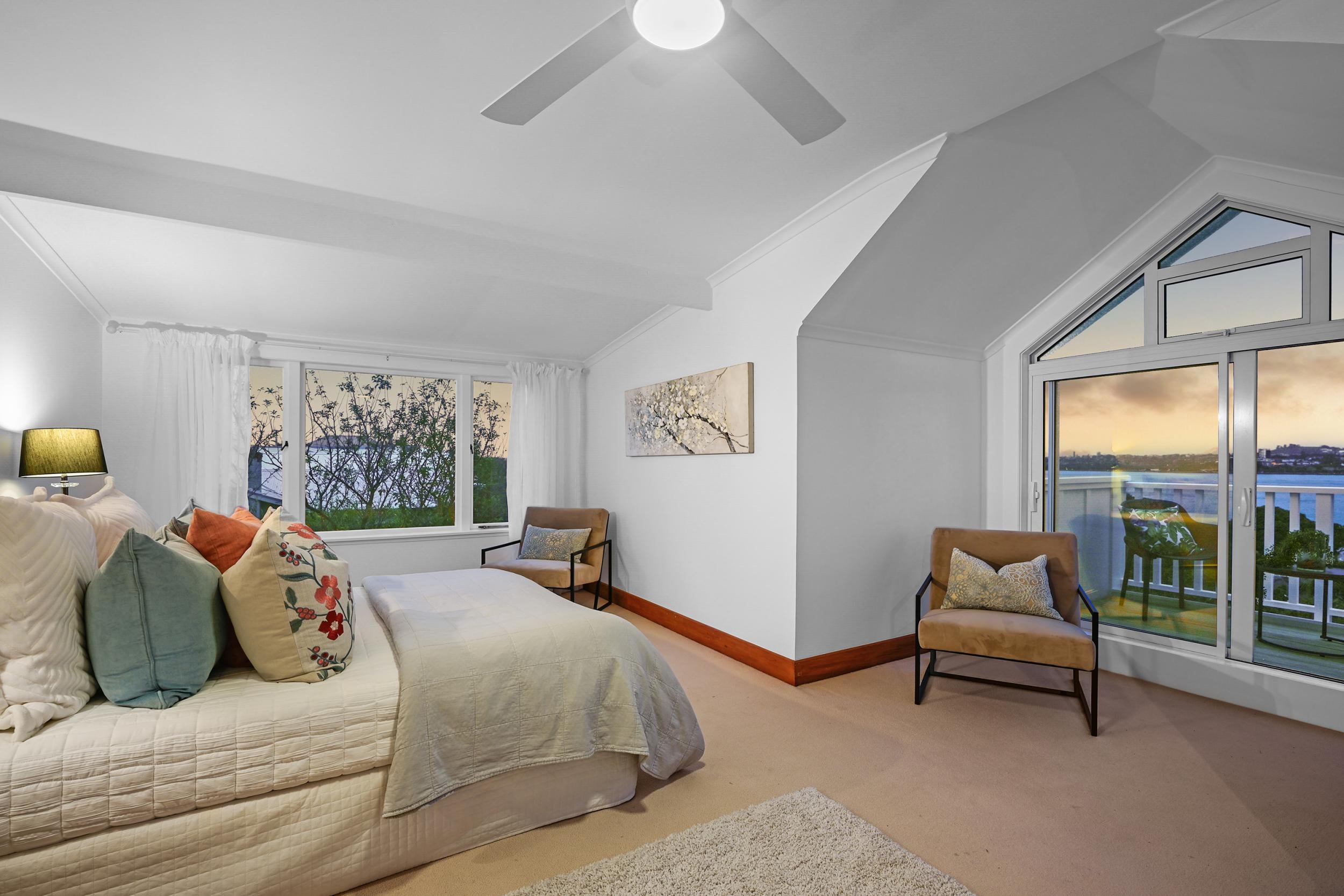 59 Clarence Street, Devonport - upstairs master bedroom with harbour view