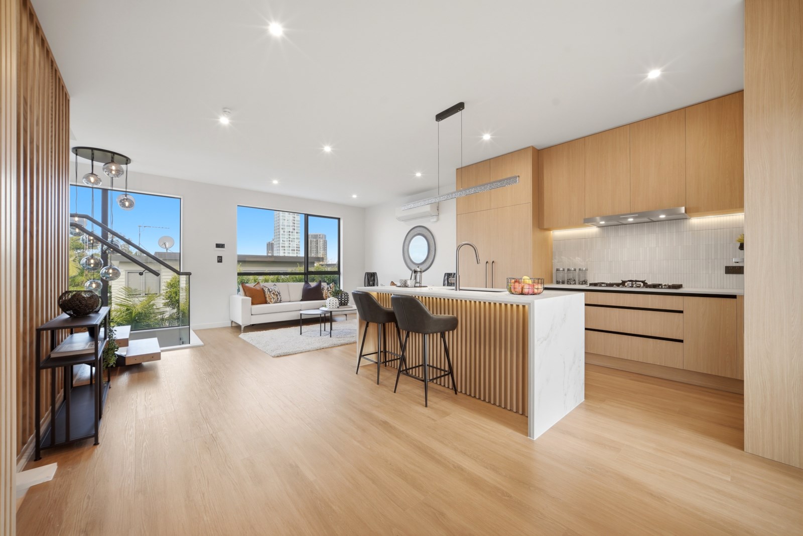 The Terrace, Takapuna - open-plan living, dining and designer kitchen