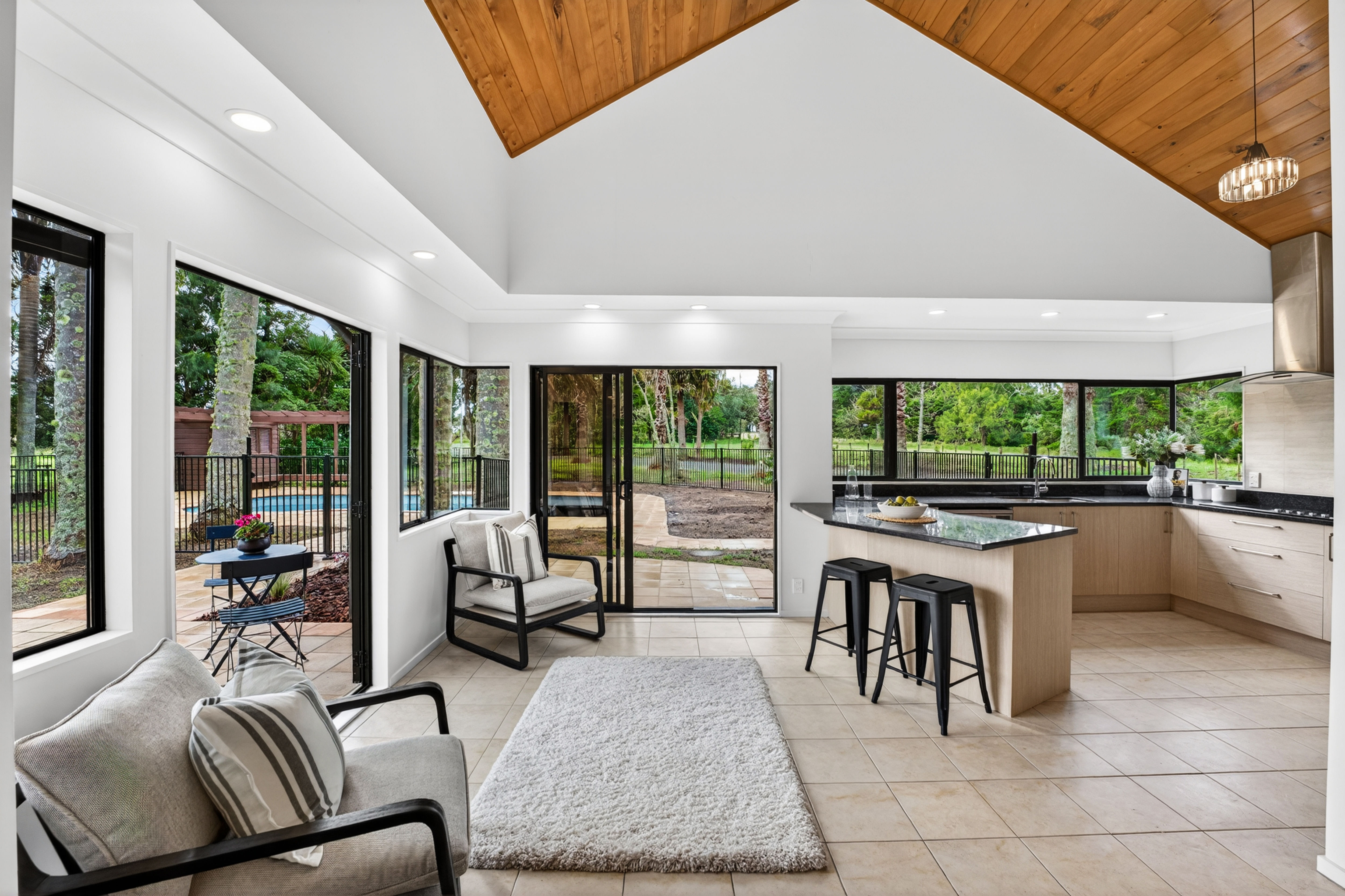 Station Road, Kumeu - open-plan living with rural view