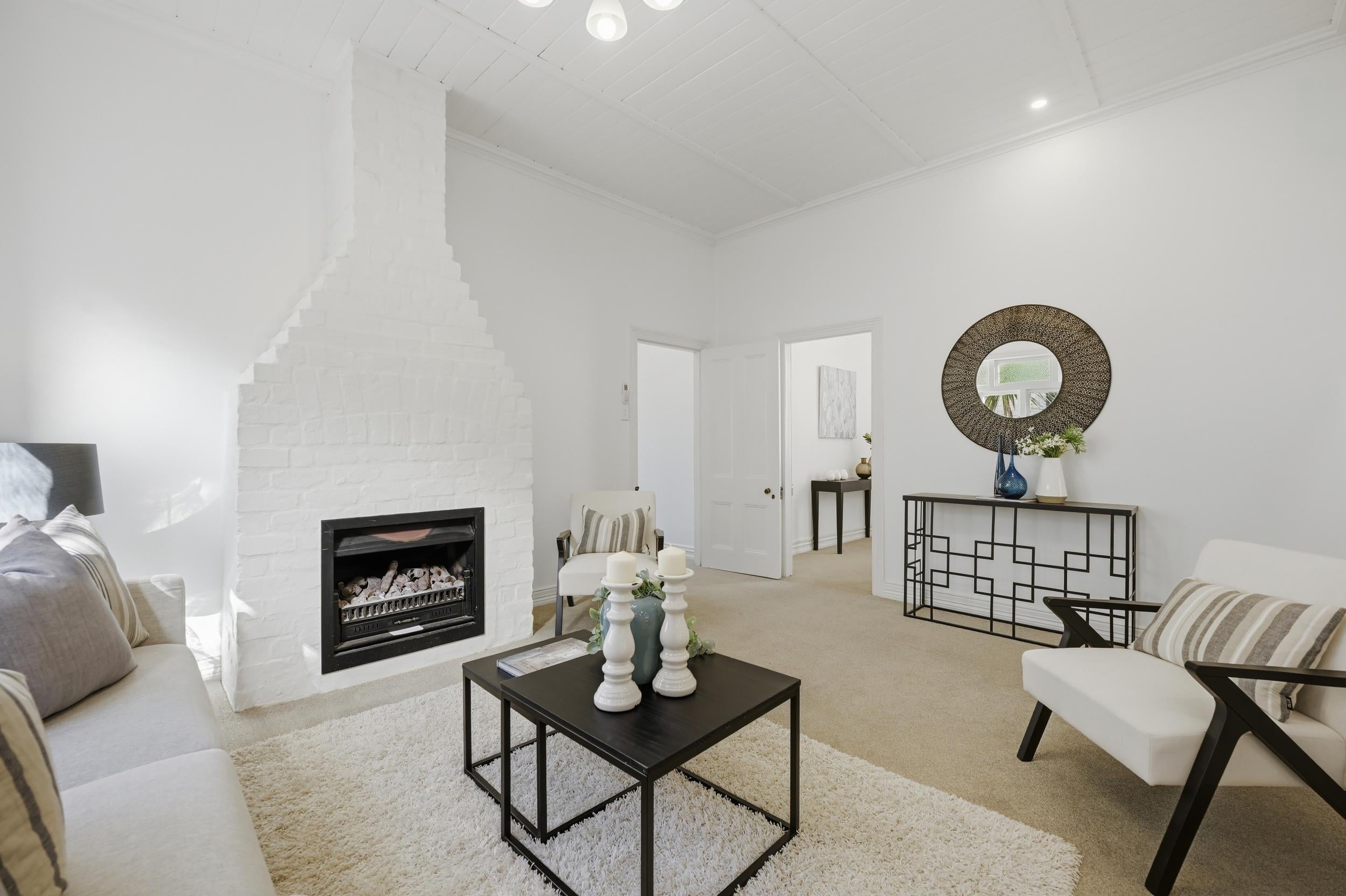 Huia Street, Devonport - second living area with fireplace