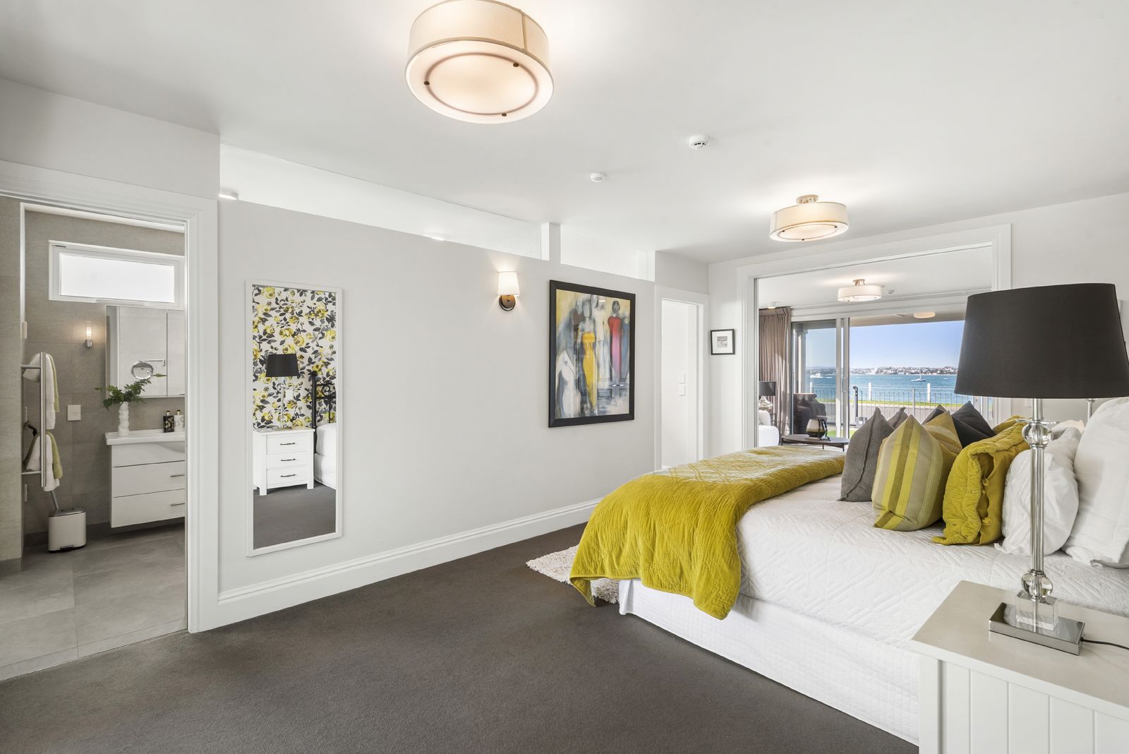 King Edward Parade, Devonport - bedroom styled in soft neutrals