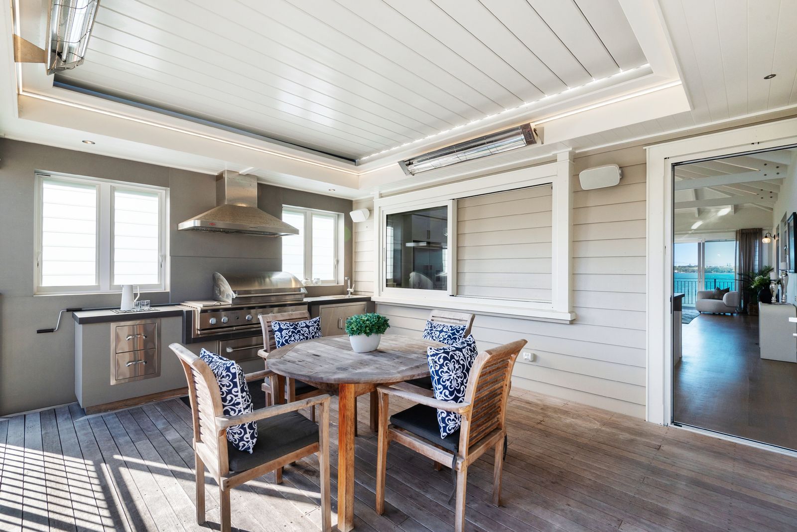 King Edward Parade, Devonport - garden room styled with dining setting