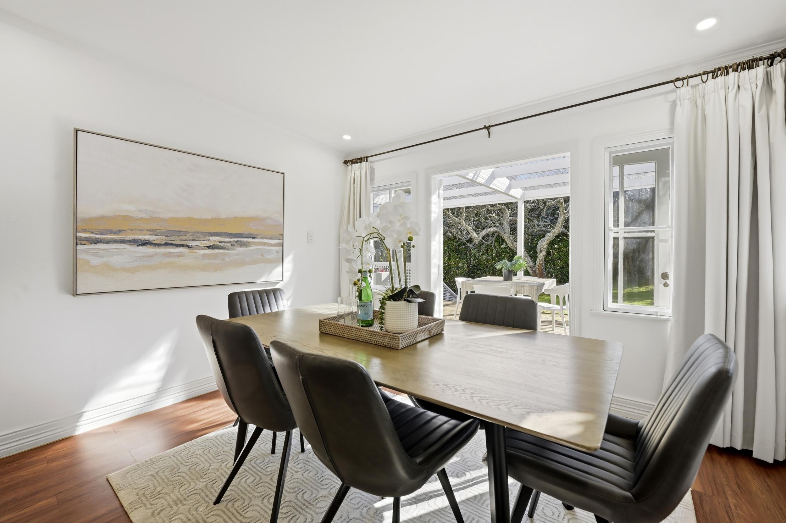 Huia Street, Devonport - dining room styled with table and chairs