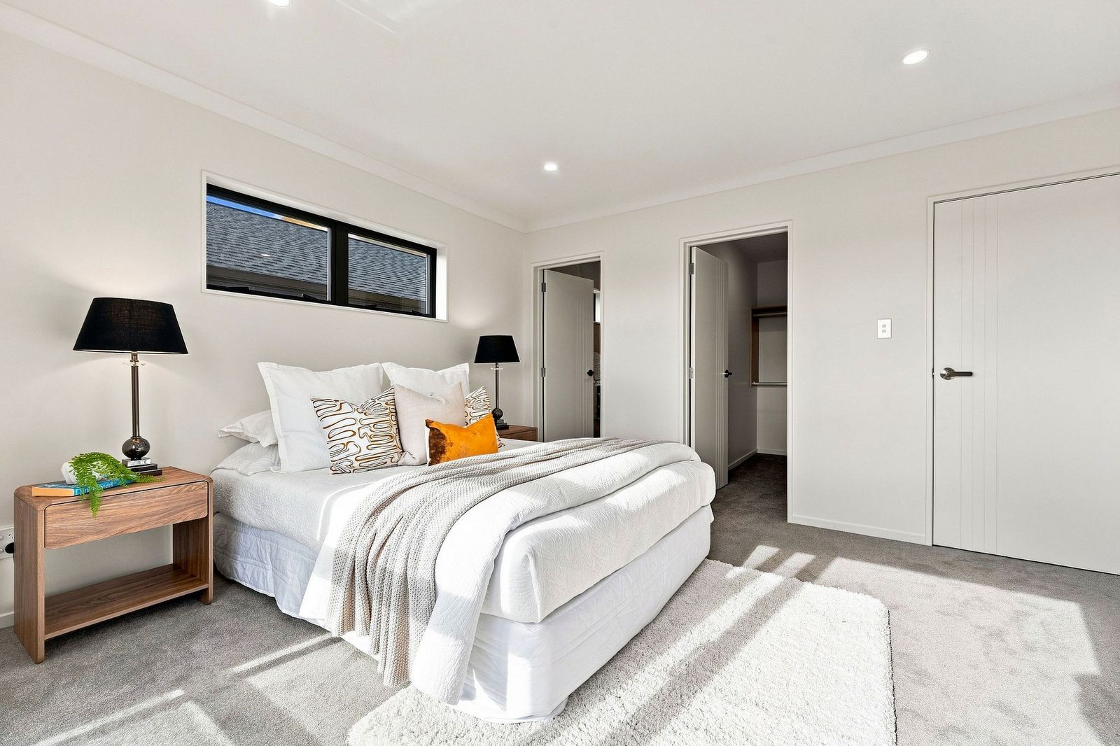 Bruce Road, Glenfield - bedroom styled in warm neutrals