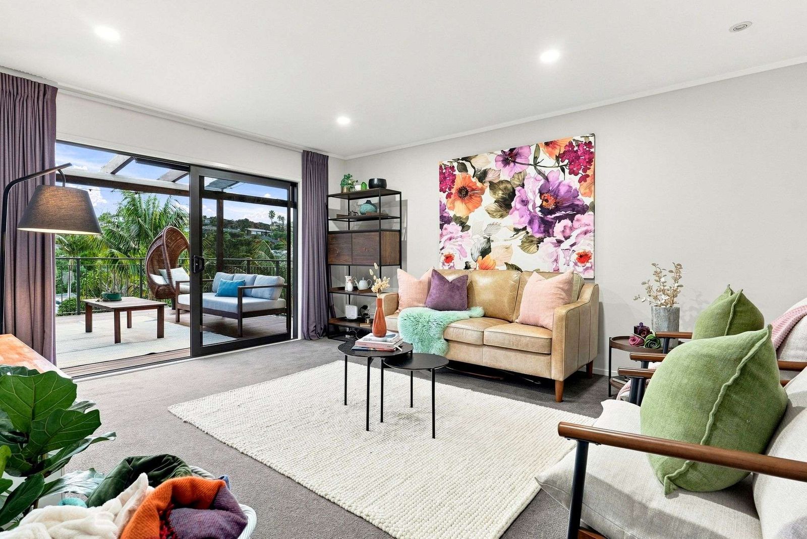 Beach Road, Campbells Bay - second living area styled with statement artwork