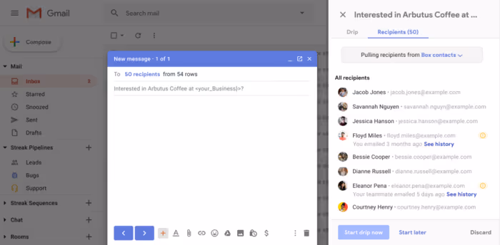 Mail merge and follow up email make an increible powerful team.